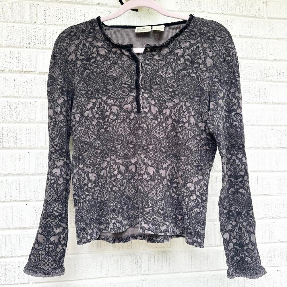 Vintage St. John’s Bay Lace Printed Thermal Top